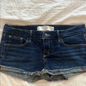 Abercrombie & Fitch Dark Blue Denim Cutoff Shorts